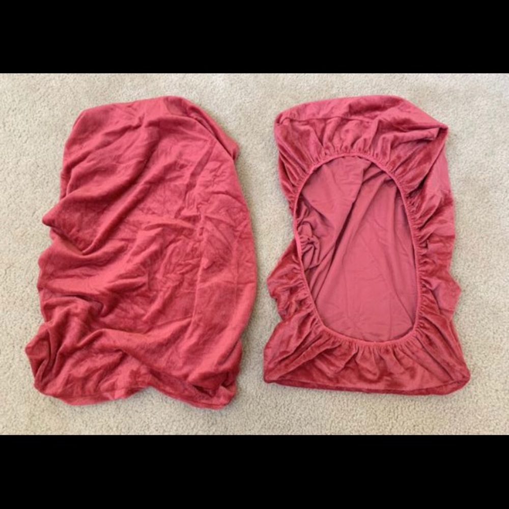 Two Red Changing Pad Covers